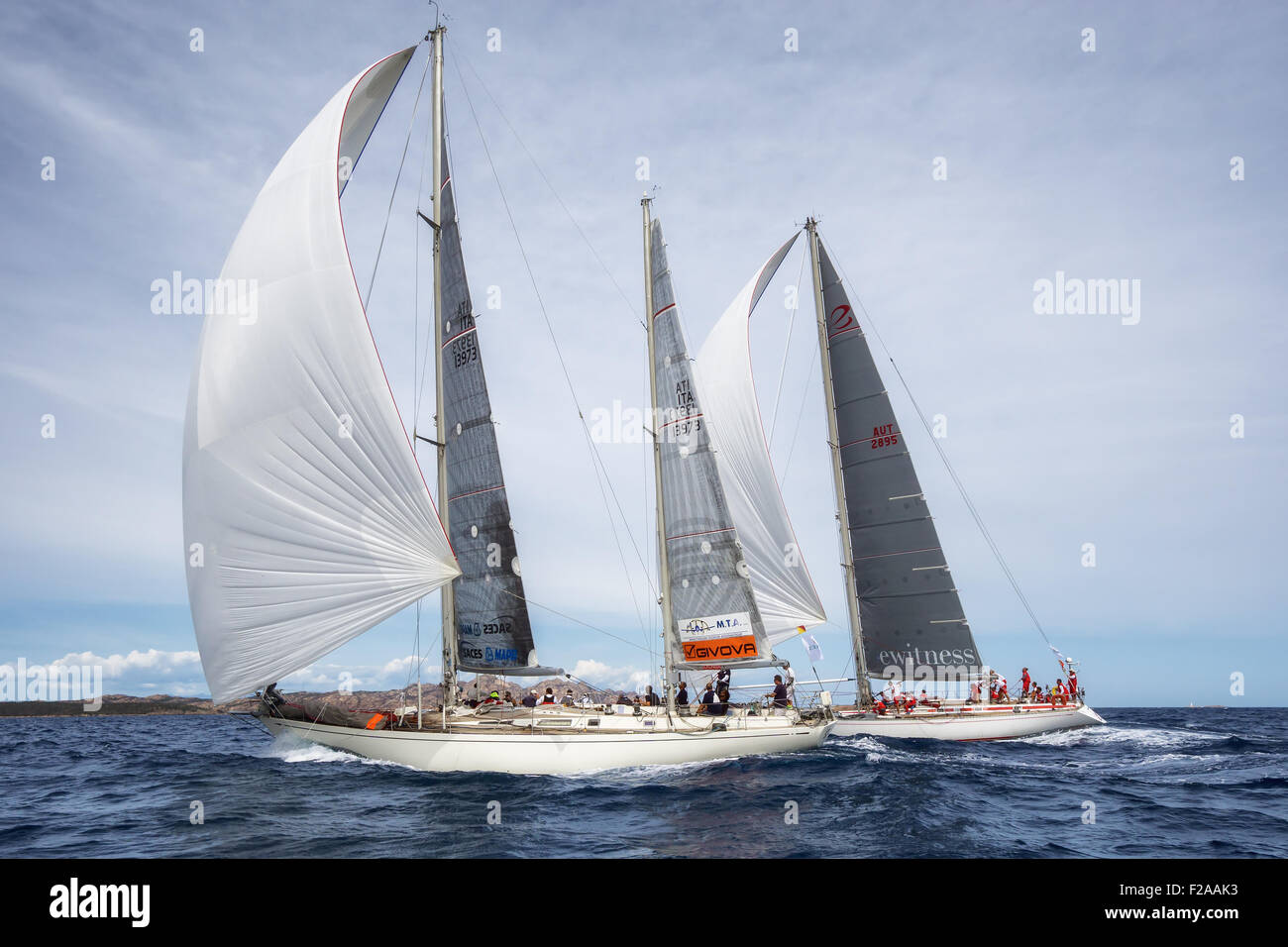 Maxi Yacht Rolex Cup 2015 sail boat race. Porto Cervo, Sardaigne, Italie Banque D'Images