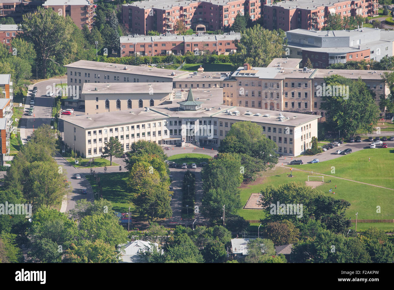College Stanislas école est représentée dans cette vue aérienne de la ville de Québec Banque D'Images