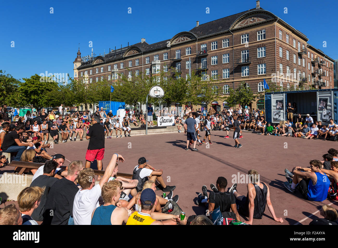 Basket-ball de rue Islands Brygge, Copenhague, Danemark Photo Stock - Alamy