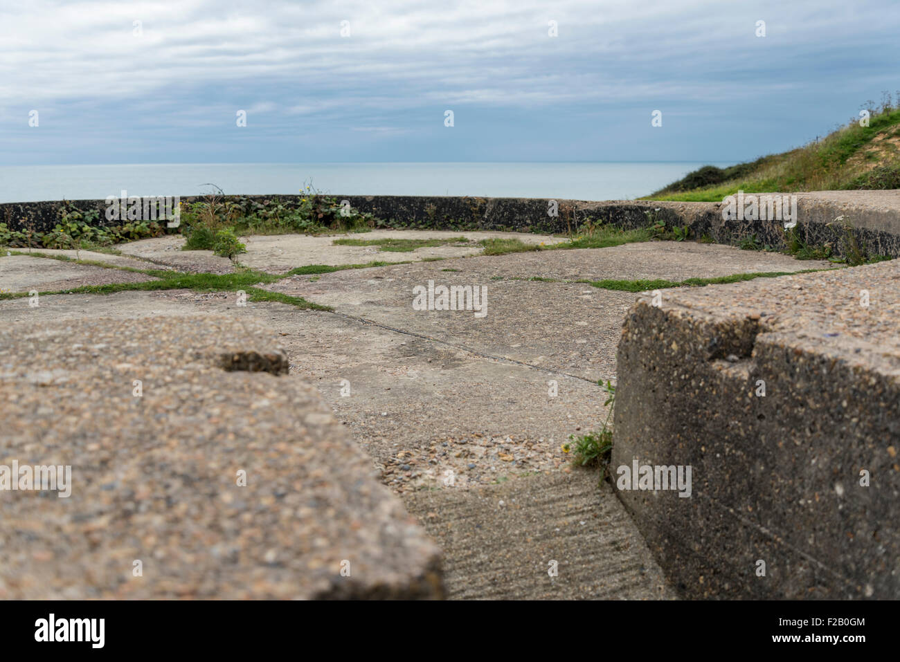 L'Est de l'embrasure de la batterie de la Côte d'urgence construite en 1941 dans le cadre de la WW2 de défense pour Newhaven Banque D'Images