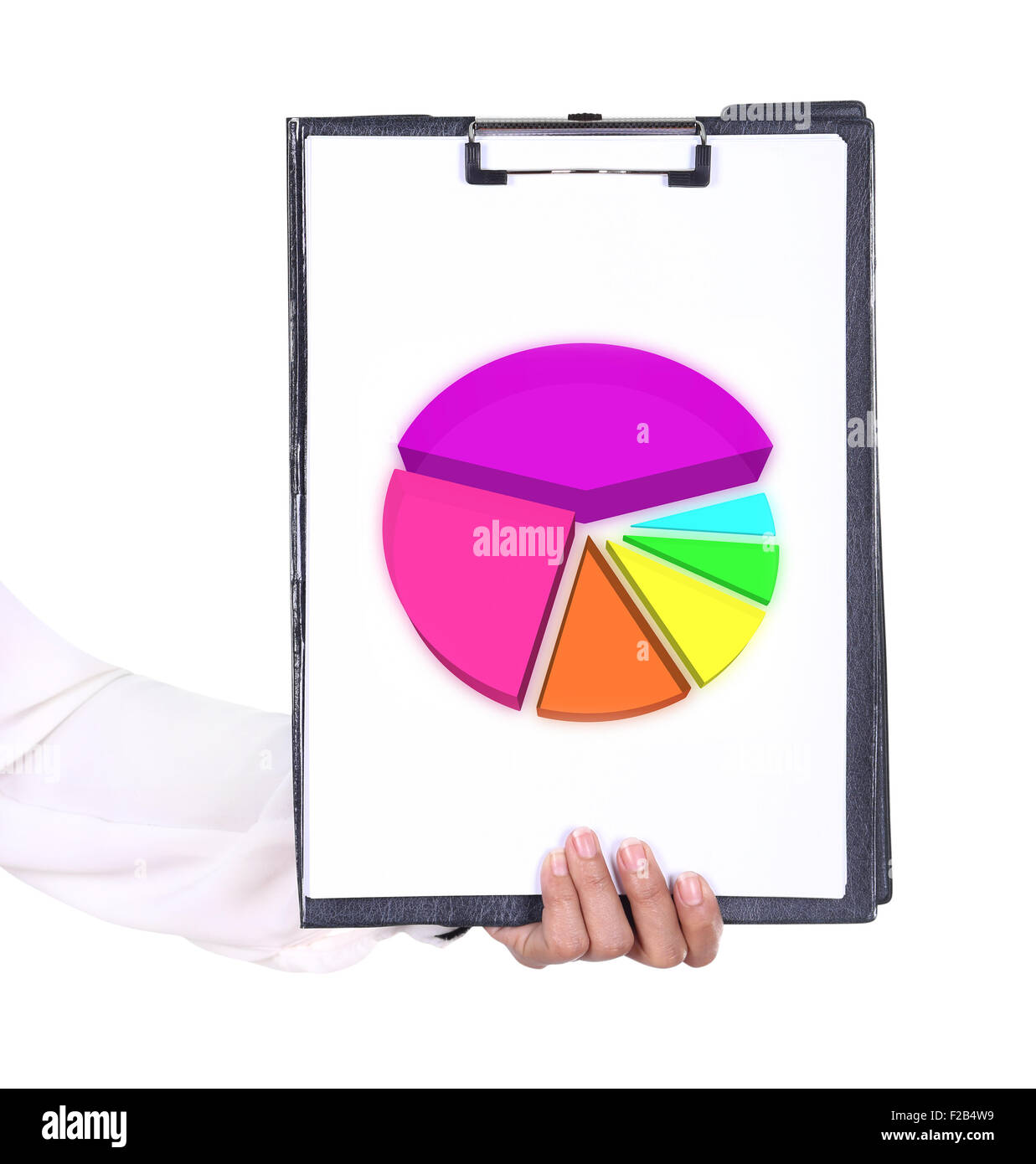 Tenir la main d'un presse-papiers avec business graph chart Banque D'Images