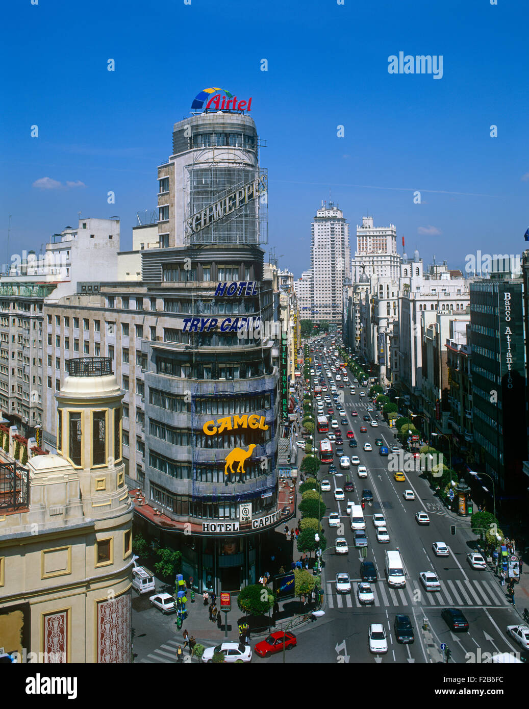 Grand Via, Madrid, Espagne Banque D'Images