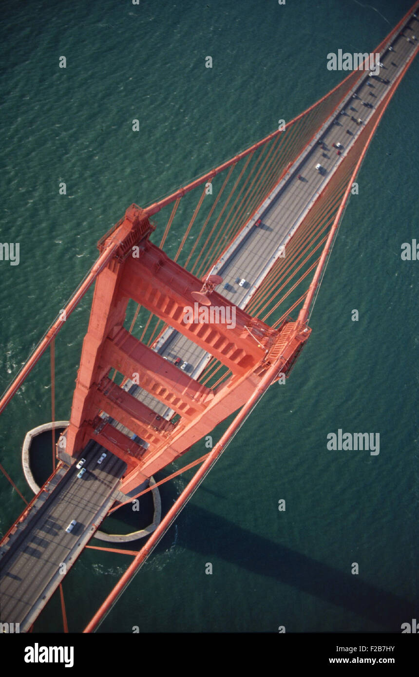 Golden Gate Bridge large vue aérienne Banque D'Images