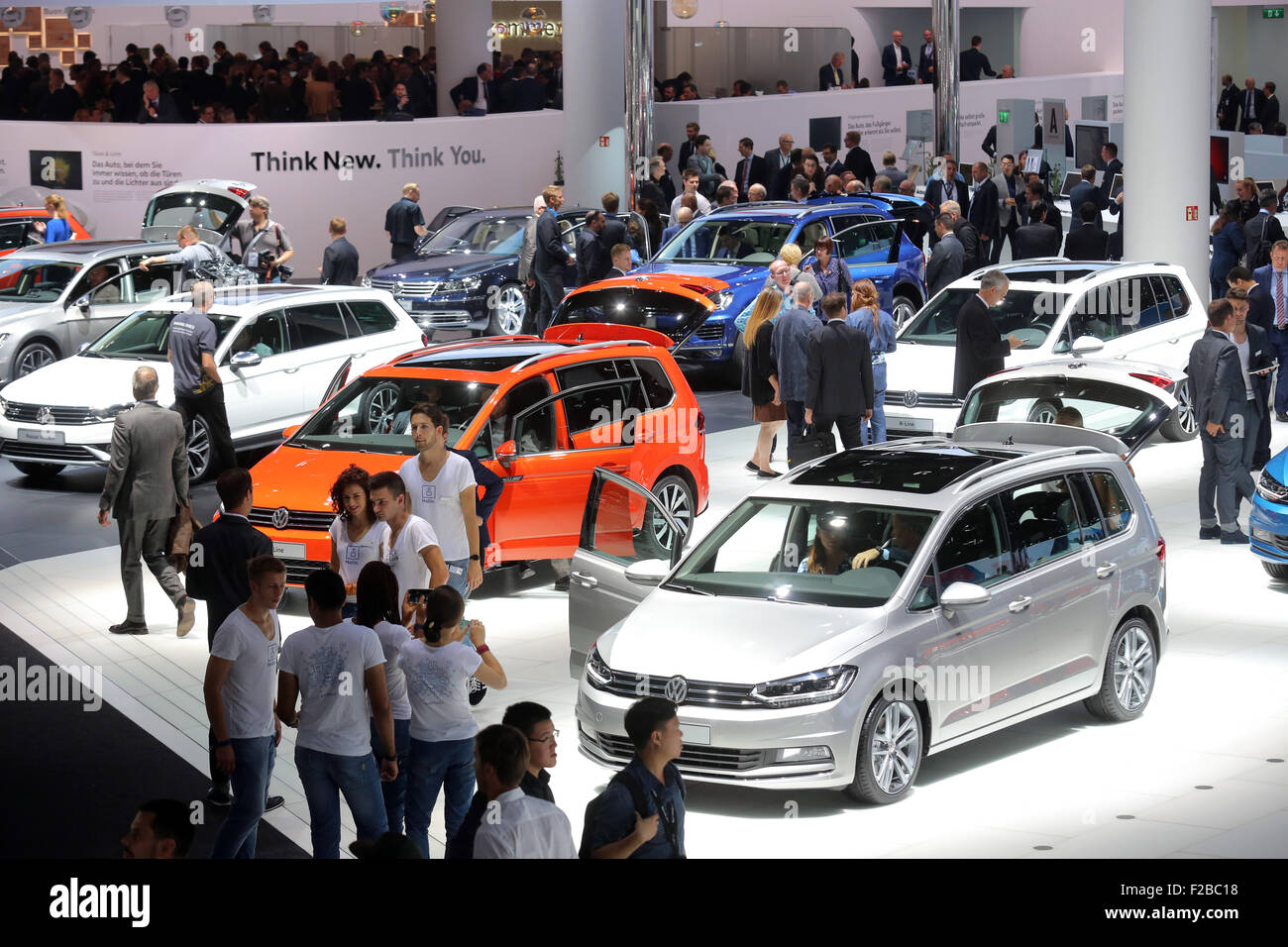 Nouvelle VW Volkswagen à la 66e International Motor Show (IAA 2015 Internationale Automobil Ausstellung, IAA) à Francfort/Main, Allemagne Banque D'Images