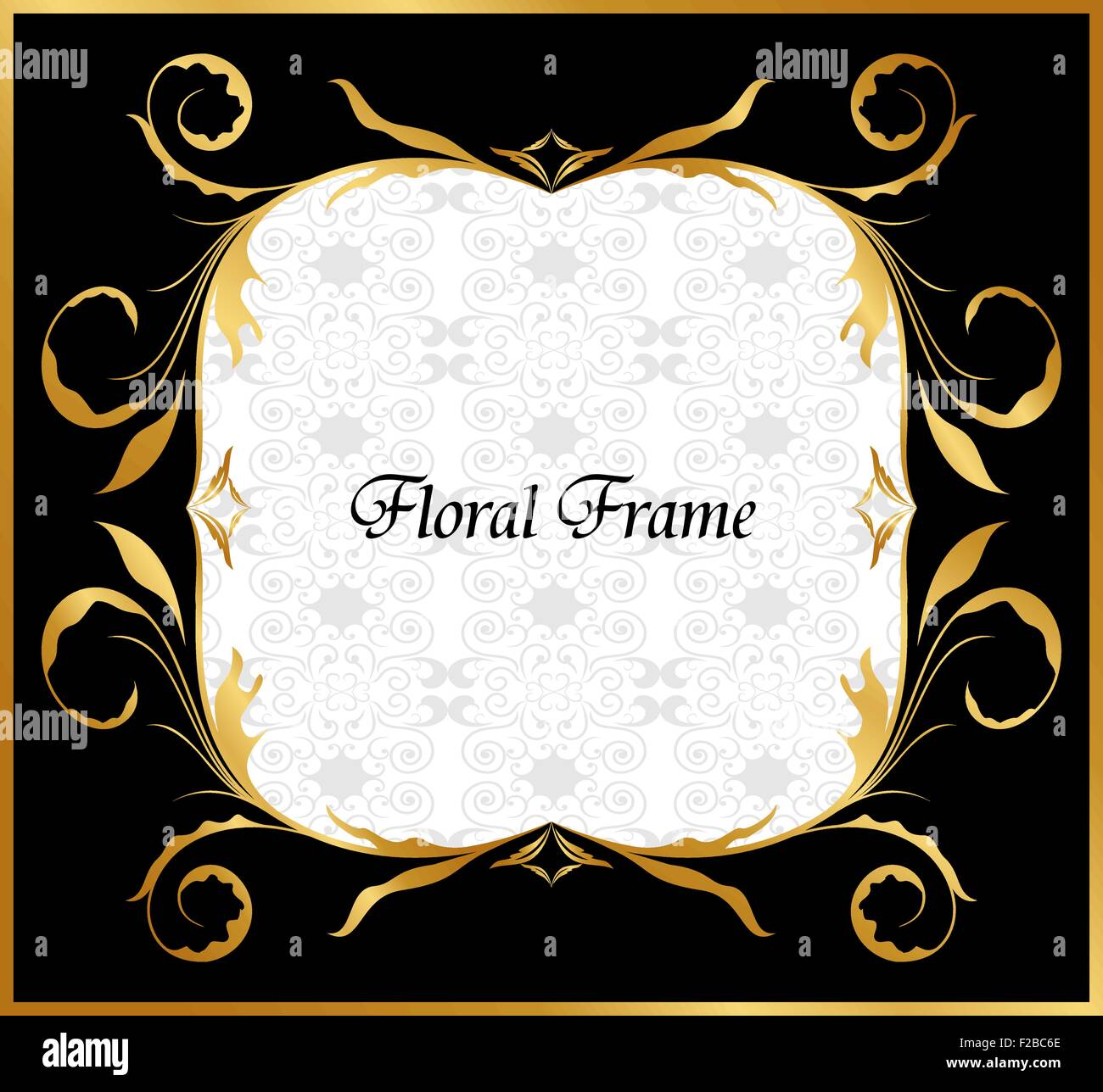 Golden floral frame Illustration de Vecteur