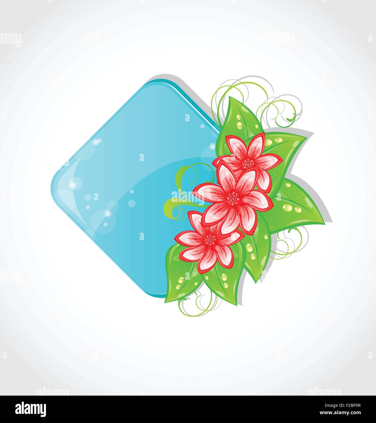 Bouquet de fleurs et de place pour le texte Illustration de Vecteur