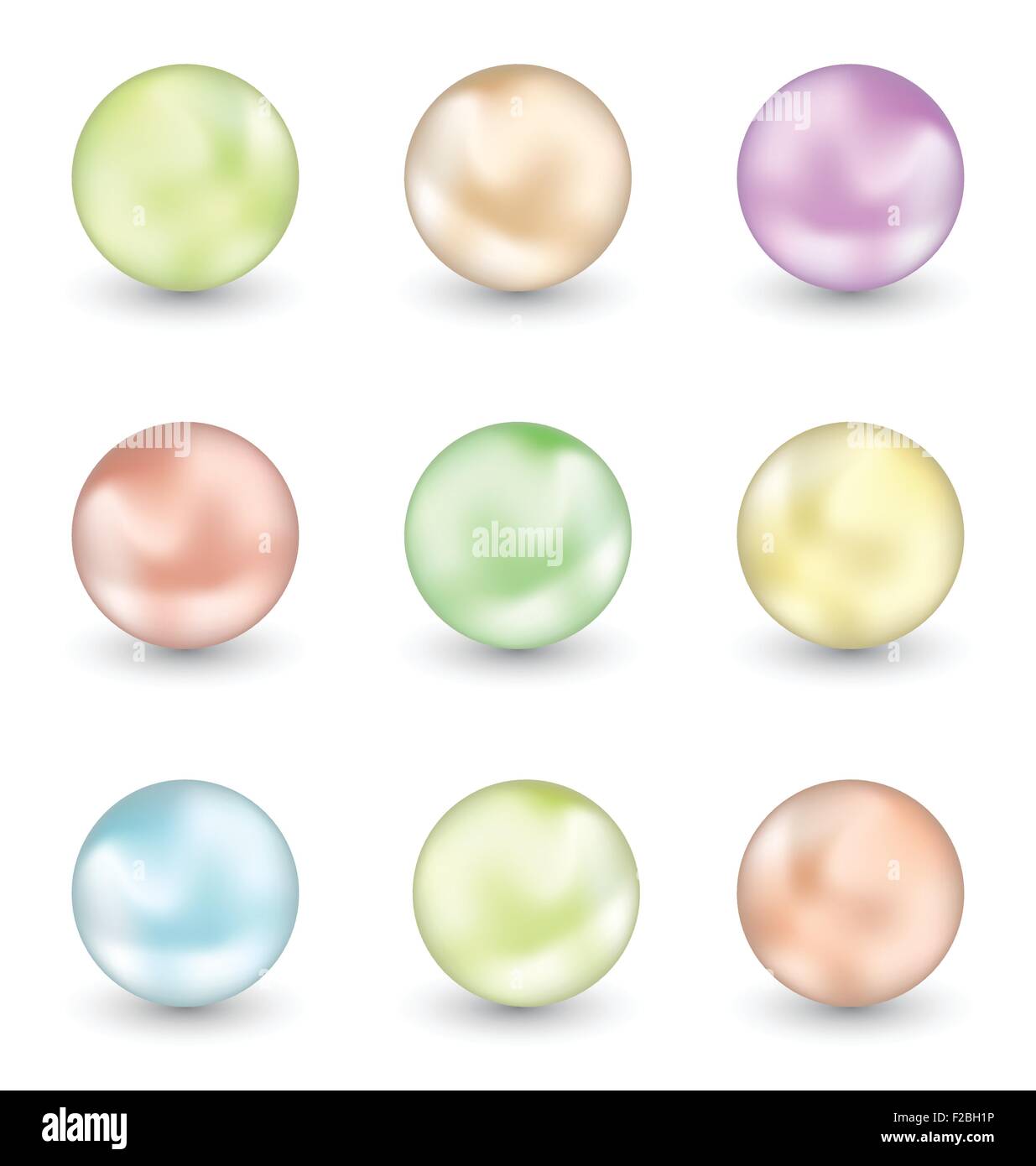 Groupe de perles colorées isolé sur fond blanc Illustration de Vecteur