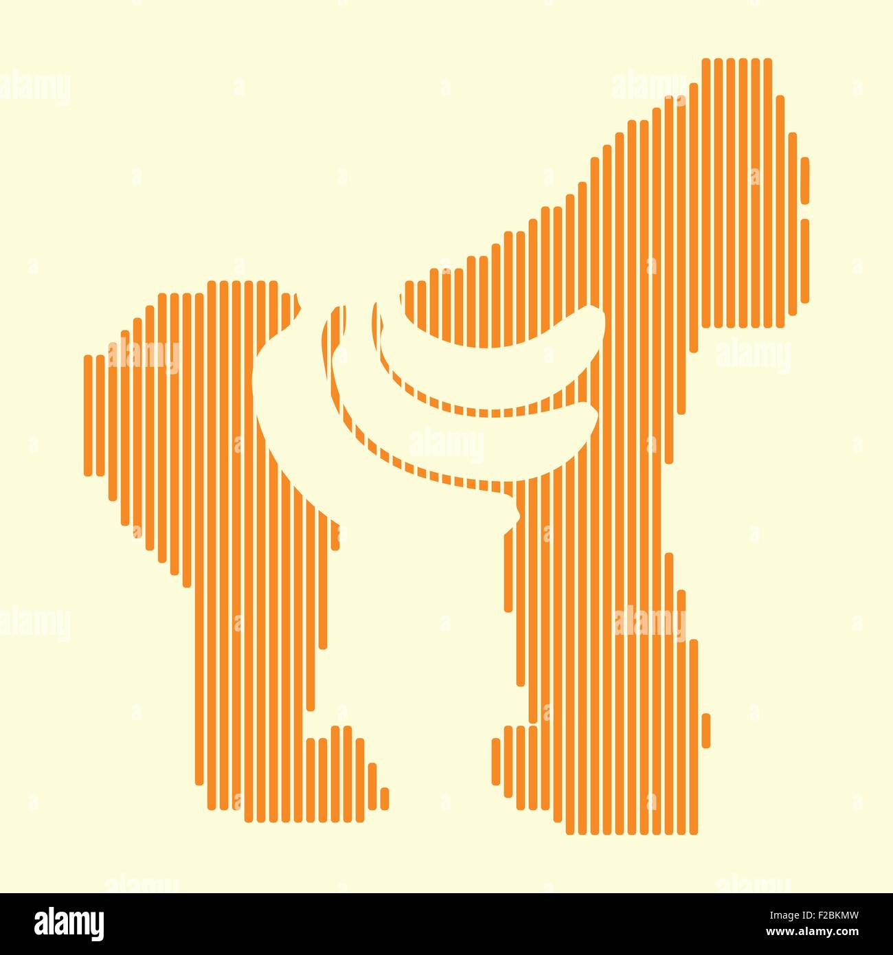 Les lignes de demi-teintes de l'illustration stylisée le gorille et banane Illustration de Vecteur