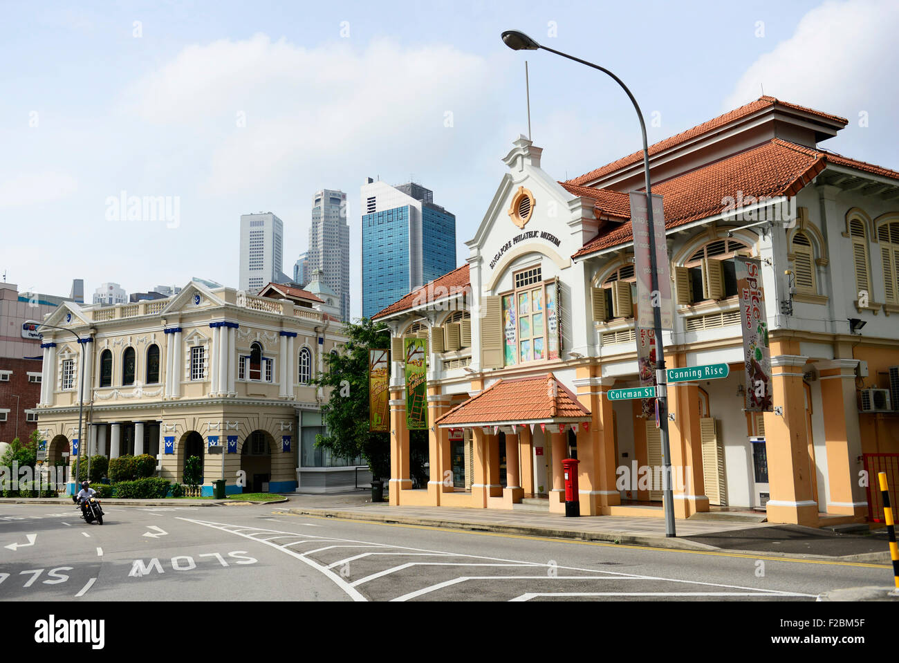 Le magnifique bâtiment abritant le Musée philatélique de Singapour. Banque D'Images