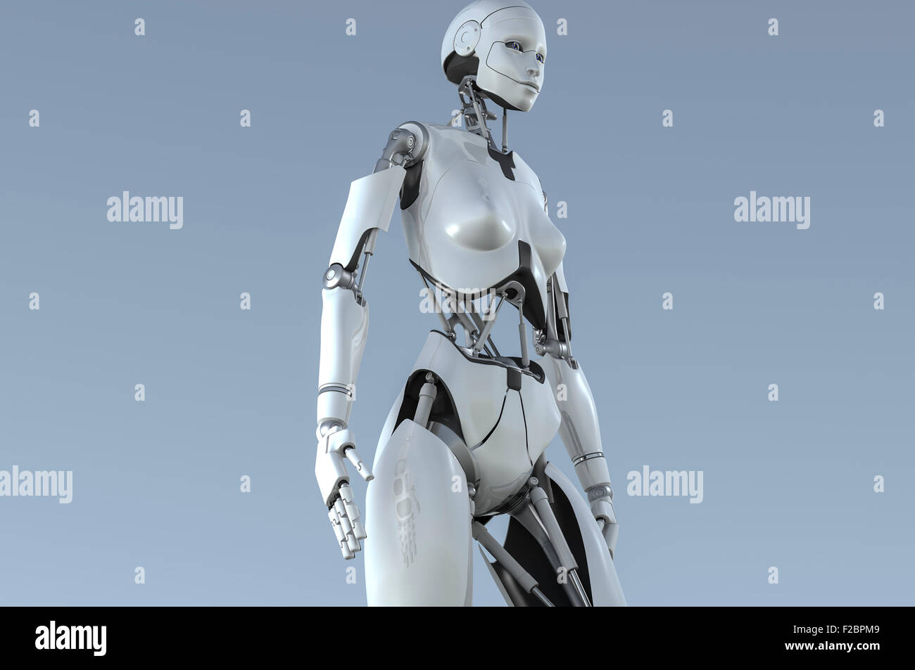 Robot humanoïde femelle. Banque D'Images