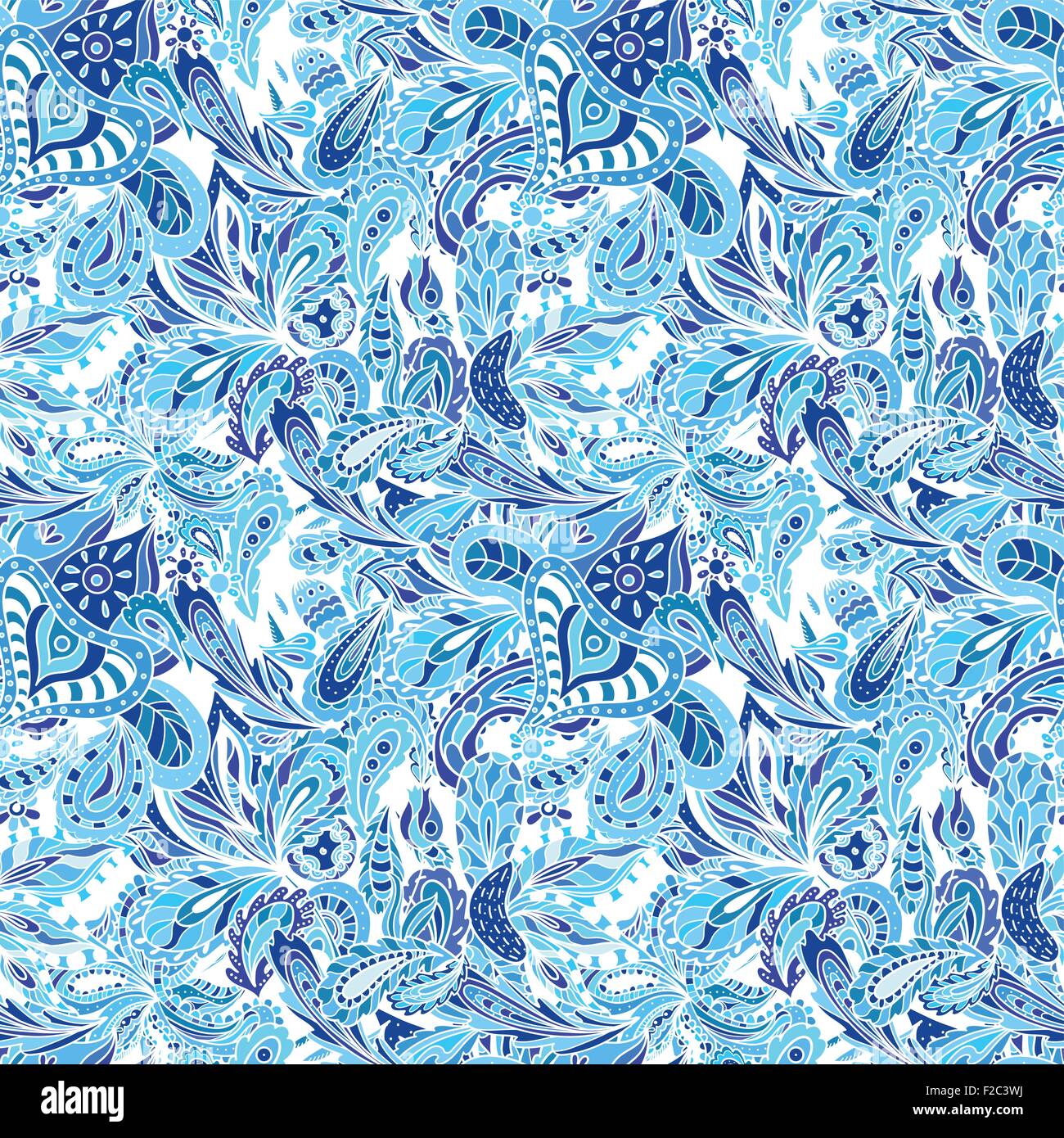 L'henné ethniques indiens textiles design background en couleurs indigo frais Illustration de Vecteur