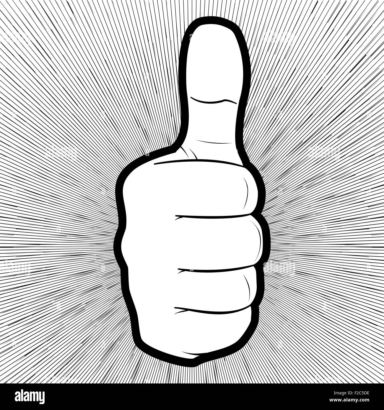 Vector illustration d'une part, showing Thumbs up Illustration de Vecteur