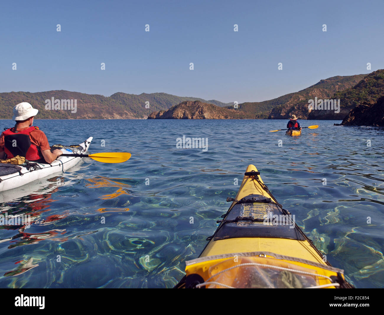 Kayak de mer sur la côte de la Turquie Banque D'Images