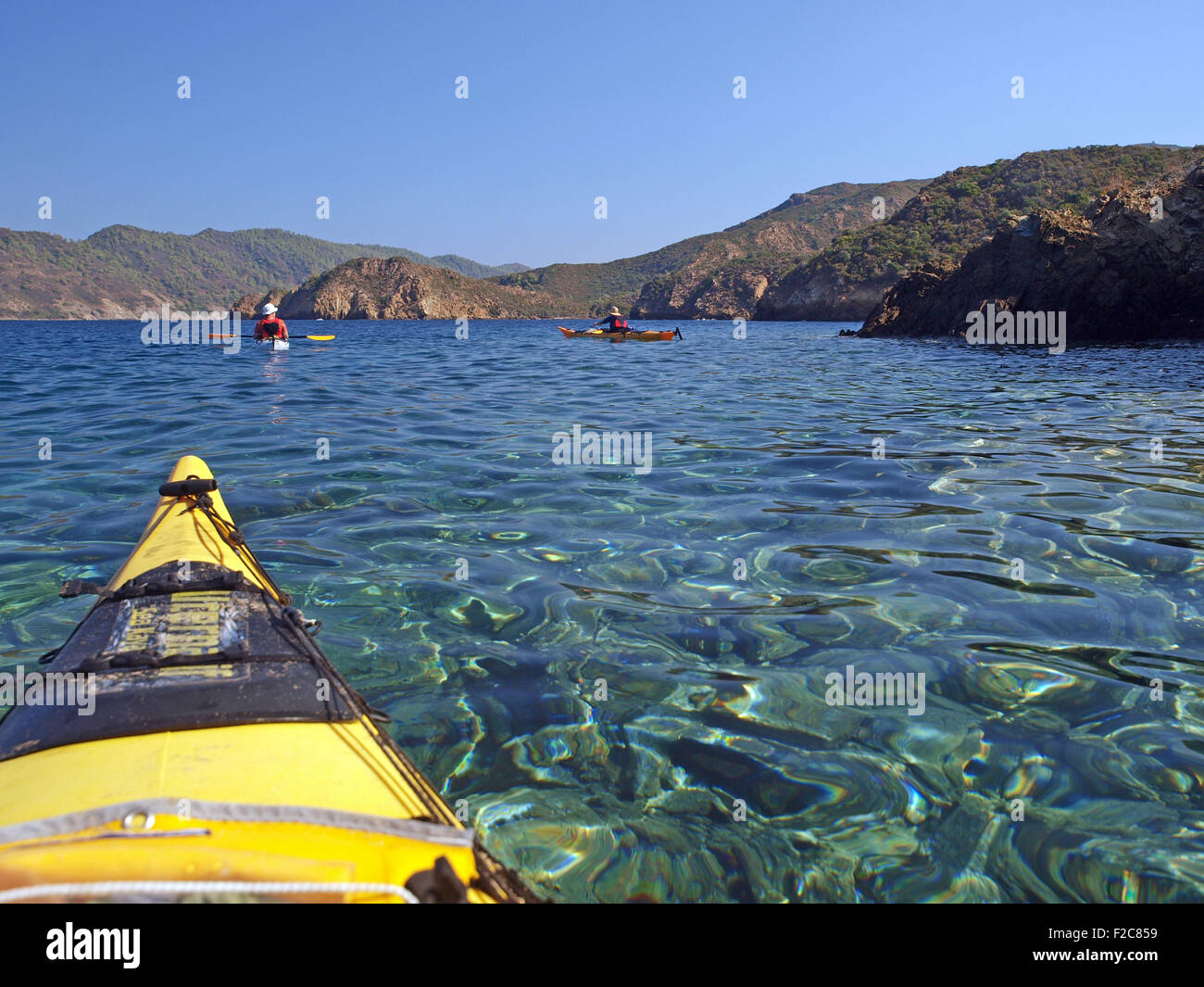 Kayak de mer sur la côte de la Turquie Banque D'Images
