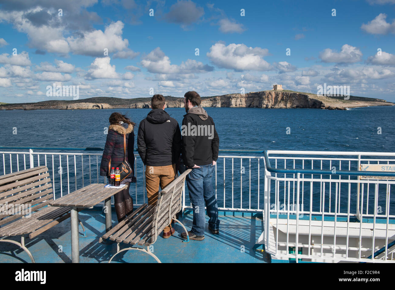 Malte, 31 décembre 2014 sur le ferry à e plus petite île de Gozo. Kees Metselaar Photo Banque D'Images