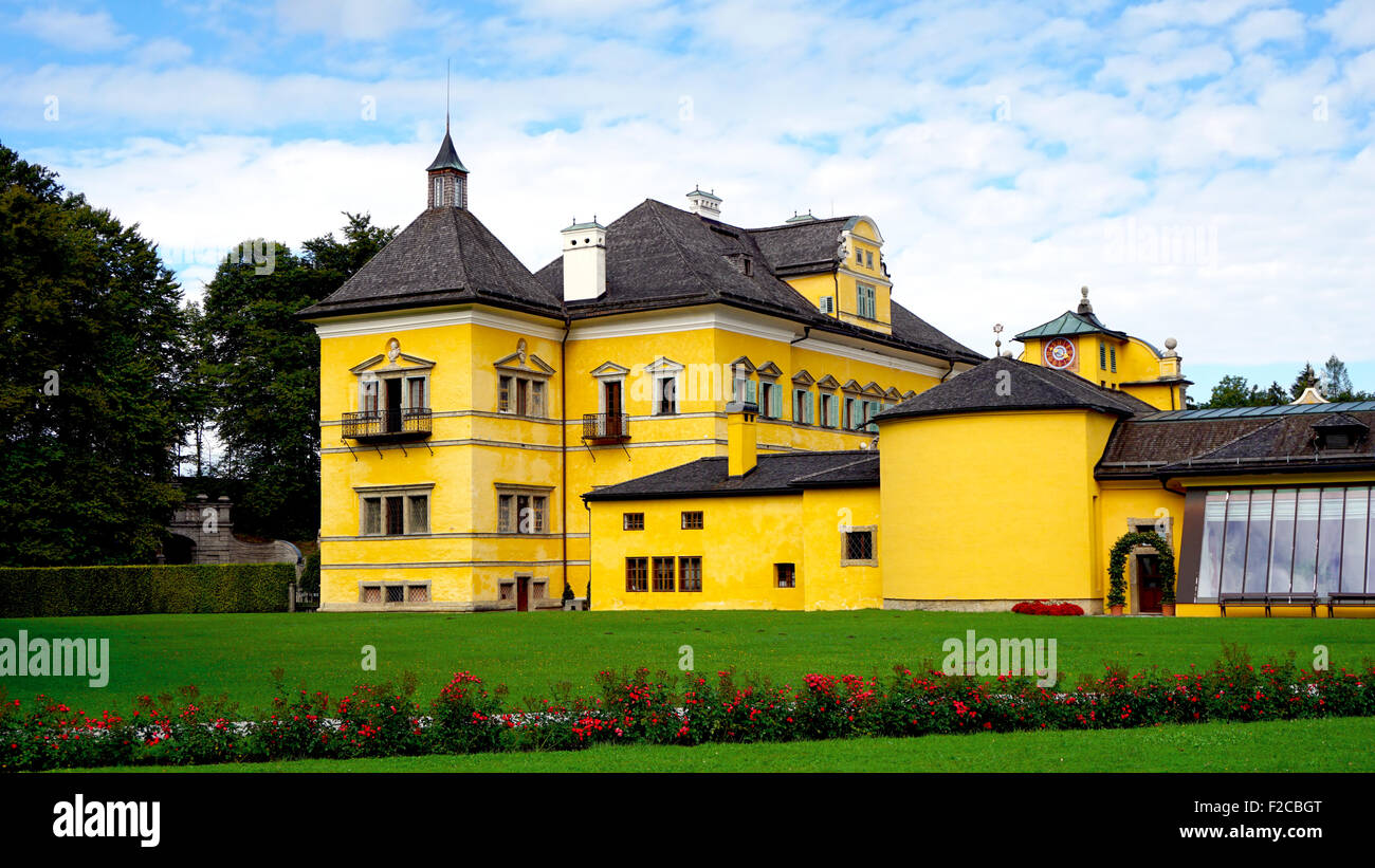 Palais Hellbrunn et paysage à Salzbourg, Autriche Banque D'Images