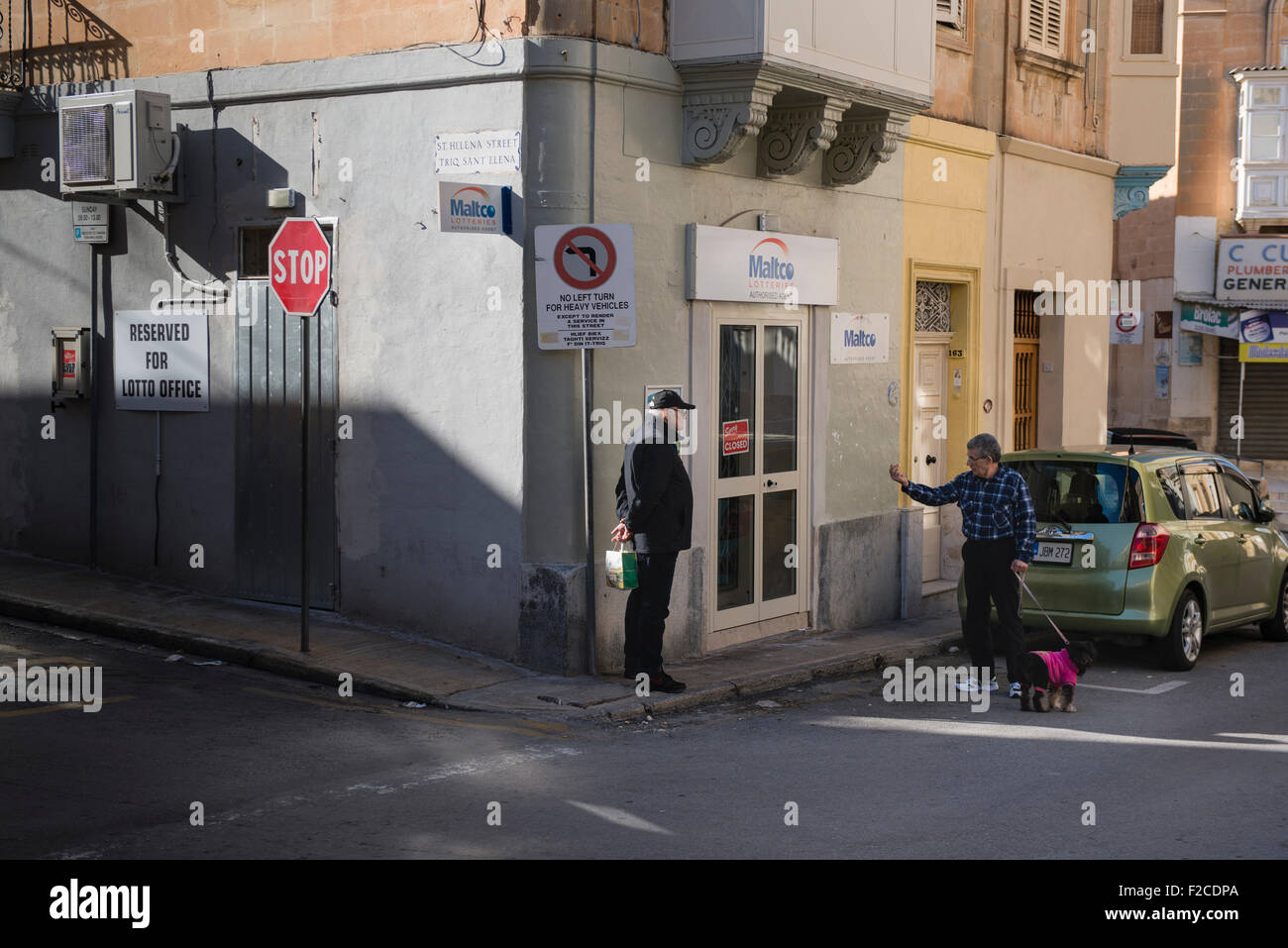 Malte, 2 janvier 2015 dans les rues de Sliema. Kees Metselaar Photo Banque D'Images