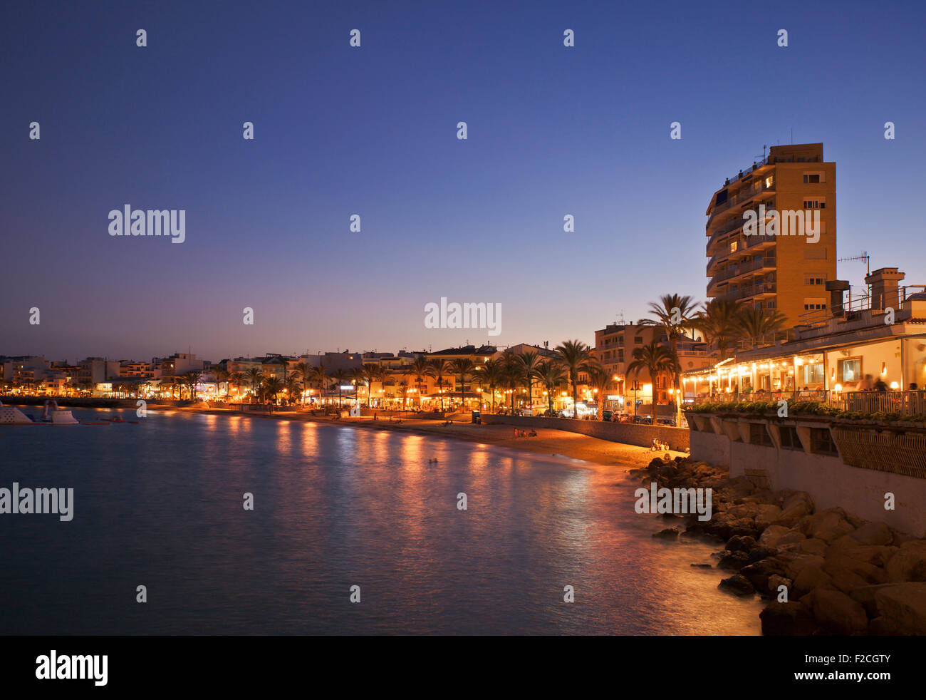 Front de Javea, Costa Blanca, Espagne. Banque D'Images