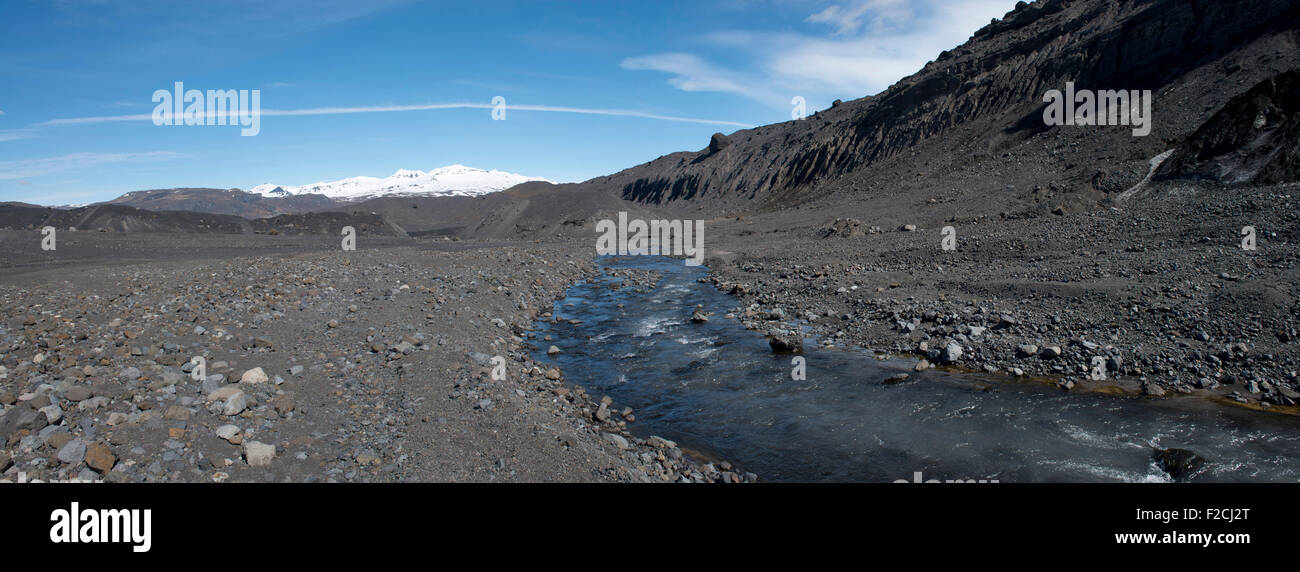 L'Islande le lieu de lumière et de glace,est,paradis géologie avec geysirs et volcans Banque D'Images