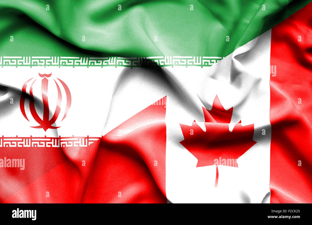 Waving Flag of Canada et l'Iran Banque D'Images