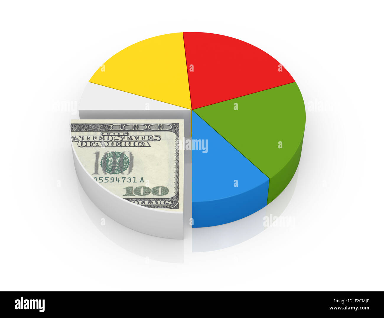 Graphique à secteurs d'affaires , c'est un calculateur générée et 3d rendu photo. Banque D'Images