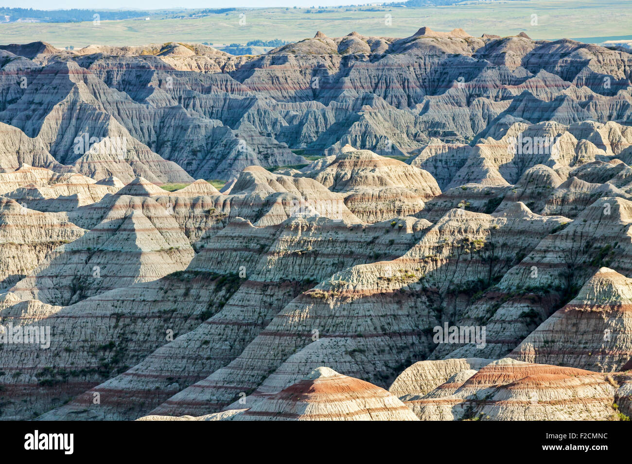 Une vue sur le Parc National de Badlands, dans le Dakota du Sud. Banque D'Images