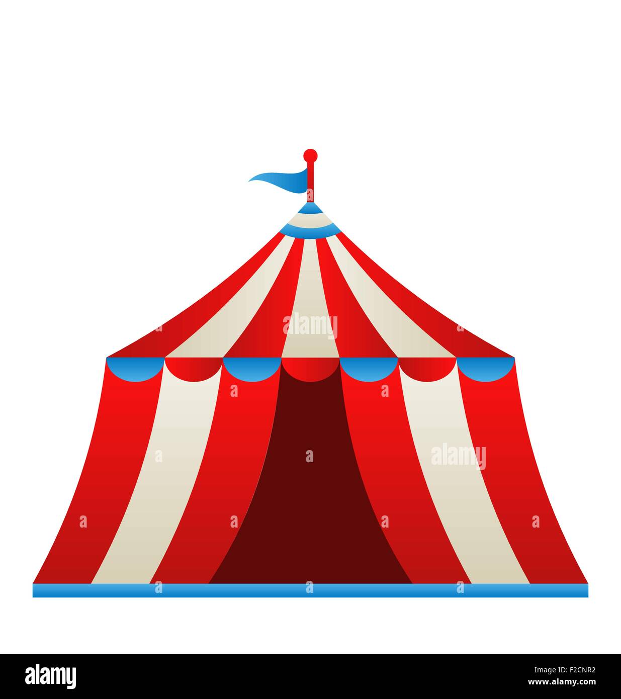 Ouvrez circus stripe tente isolé sur fond blanc Illustration de Vecteur