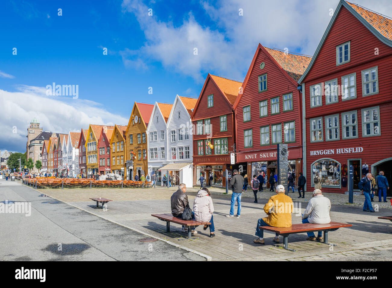 Bryggen à Bergen est un UNESCO World Heritage site et l'attraction touristique la plus visitée en Norvège. Banque D'Images