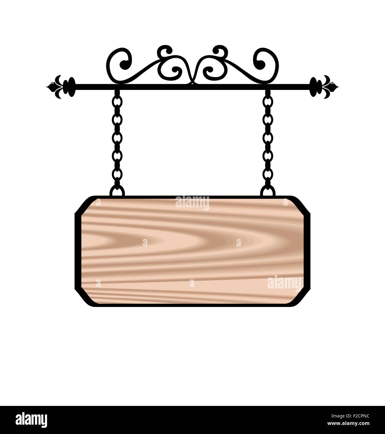 Panneau en bois avec place pour le texte, élément forge floral Illustration de Vecteur