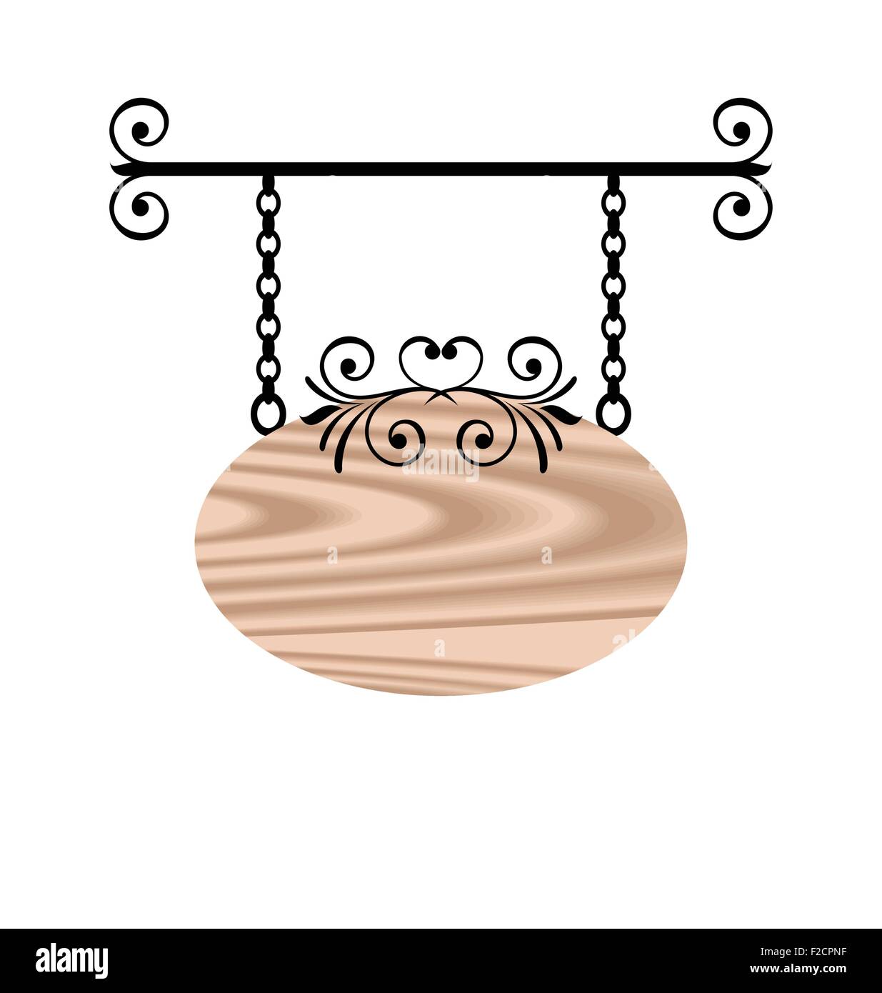 Panneau en bois avec place pour le texte, élément forge floral Illustration de Vecteur