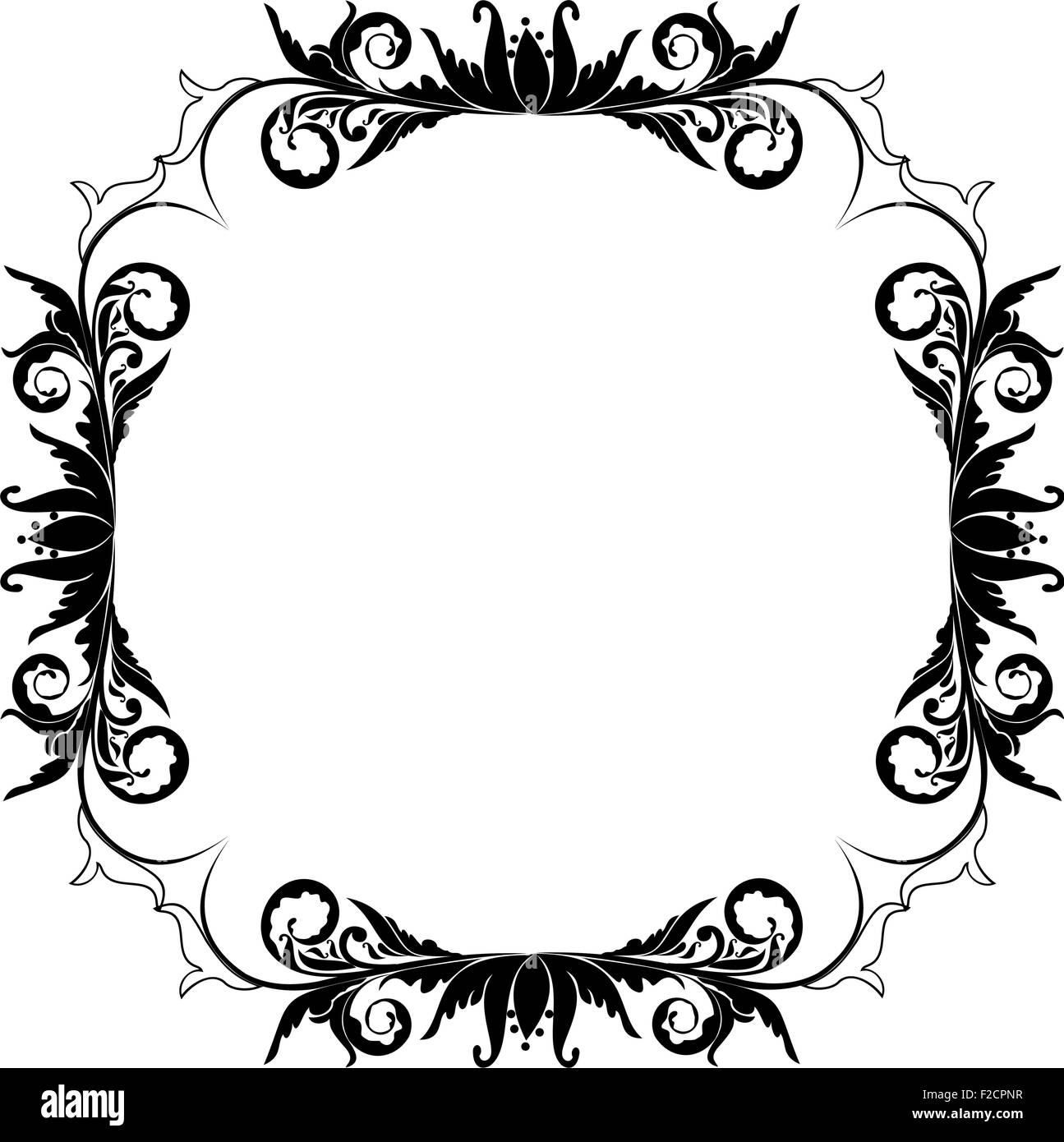 Blank floral frame border Illustration de Vecteur
