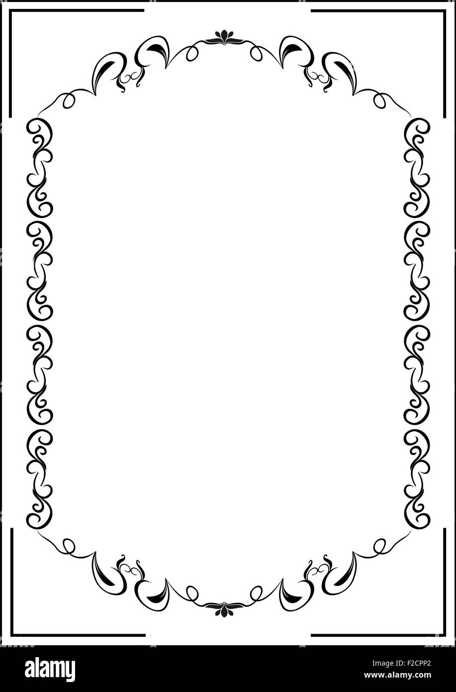 Blank floral frame border Illustration de Vecteur
