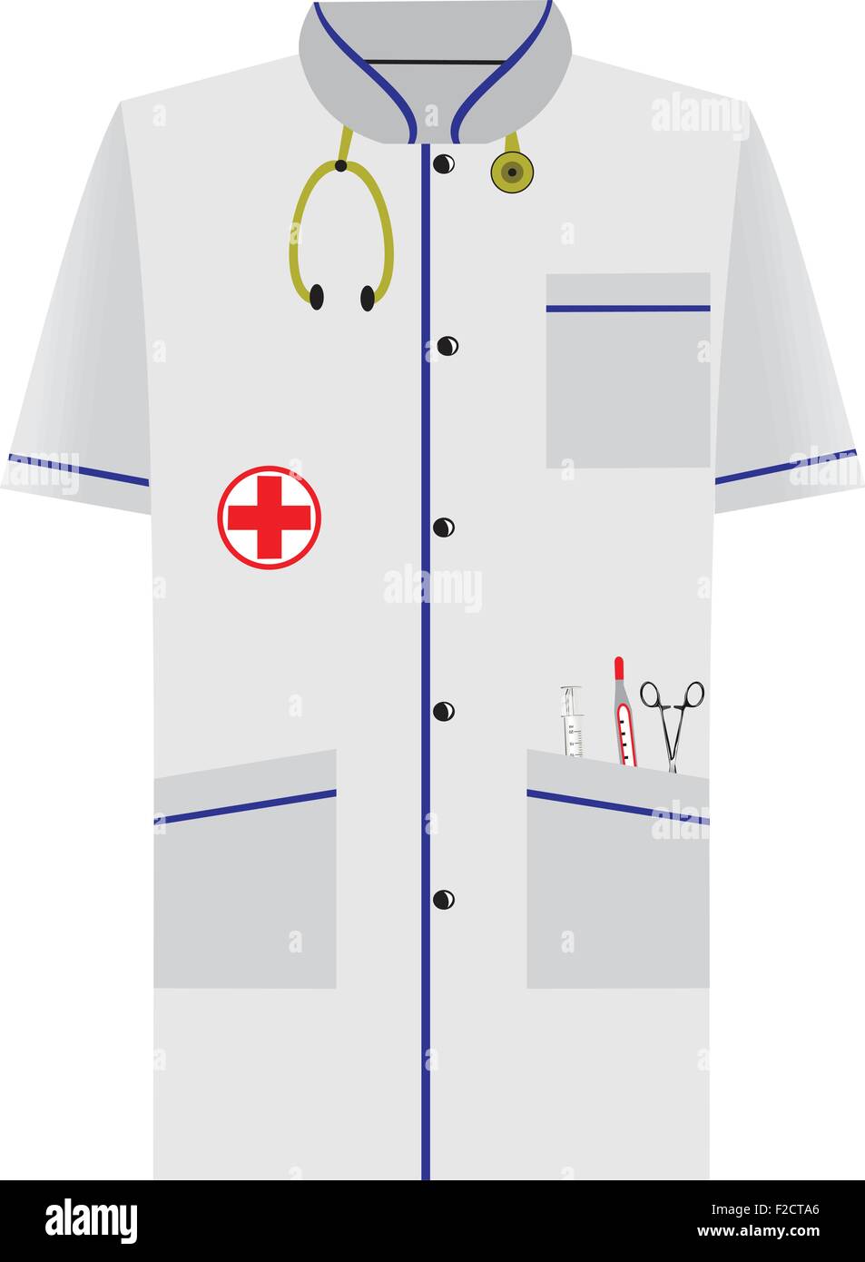 Robe de chambre médicale d'isolé sur fond blanc Illustration de Vecteur