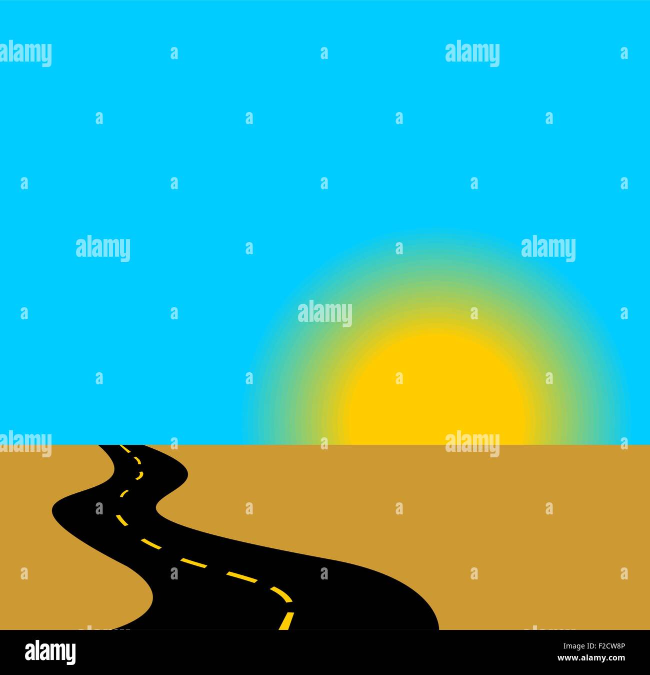 Route vers le levant Illustration de Vecteur