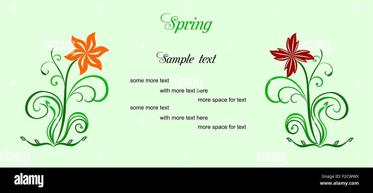 Carte printemps beauté Illustration de Vecteur