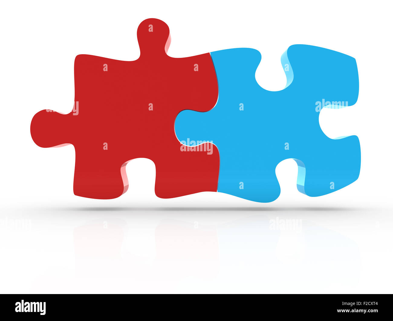 Pièce de puzzle connecté , c'est un calculateur générée et 3d rendu photo. Banque D'Images
