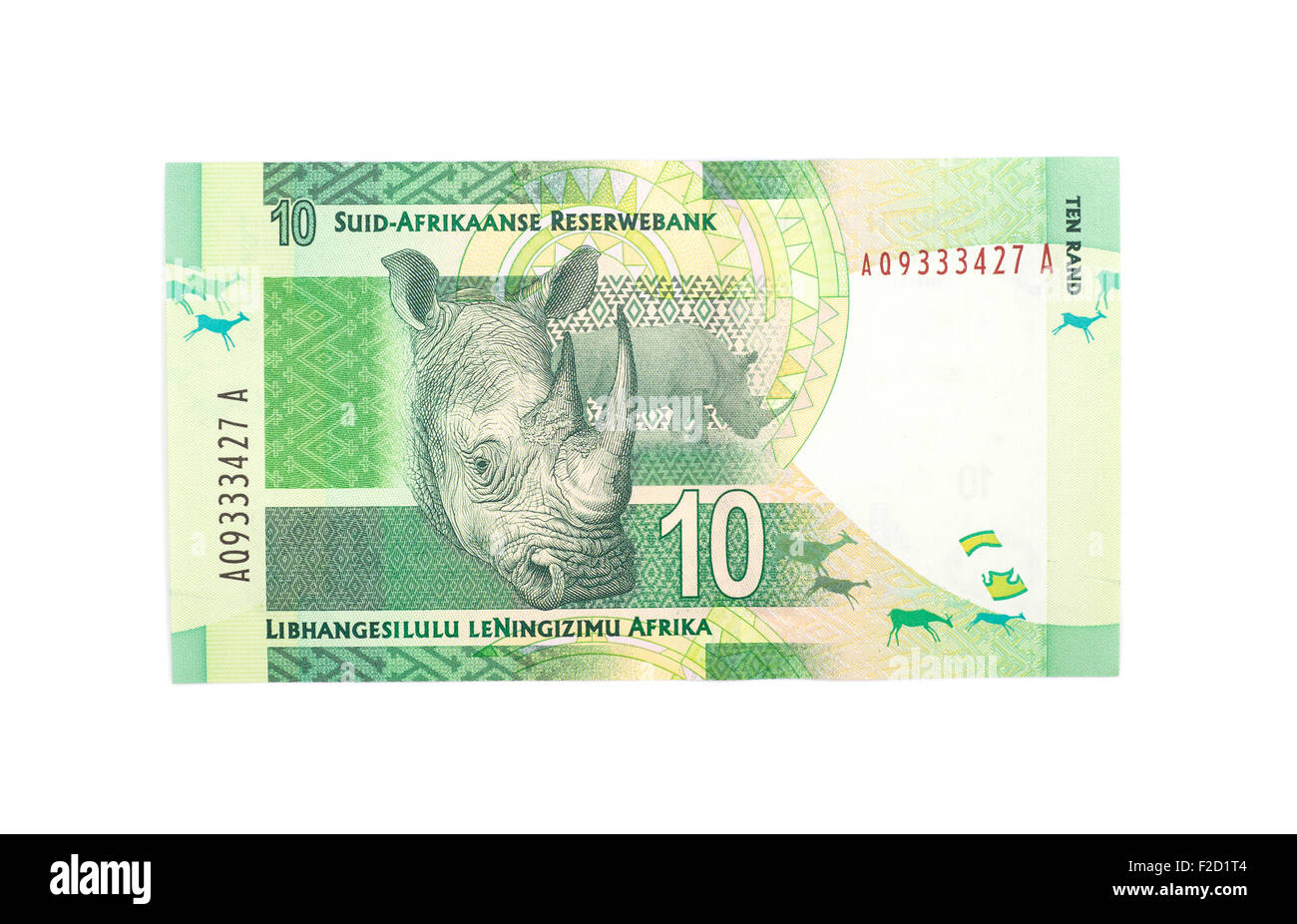 10 Rand Sud Africain isolé Banque D'Images
