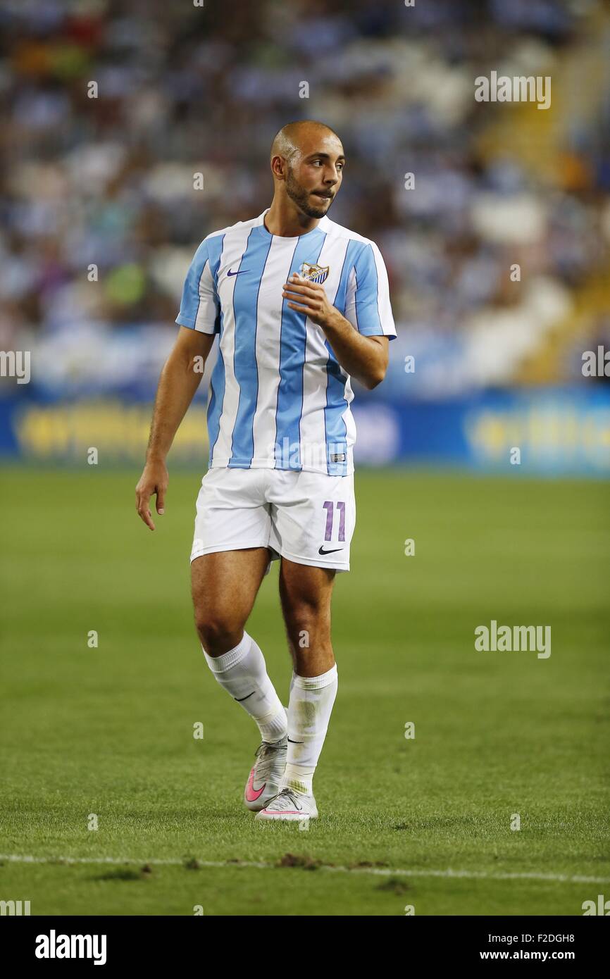 Malaga, Espagne. 13 Sep, 2015. Nordin Amrabat (Malaga) Football/soccer : espagnol 'Liga BBVA' match entre Malaga CF SD Eibar 0-0 à la Rosaleda Stadium à Malaga, Espagne . © Kawamori Mutsu/AFLO/Alamy Live News Banque D'Images