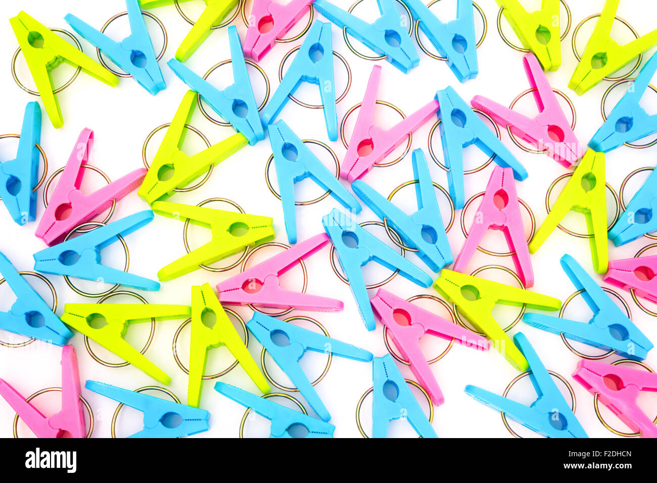 Beaucoup de linge sur un fond blanc Banque D'Images