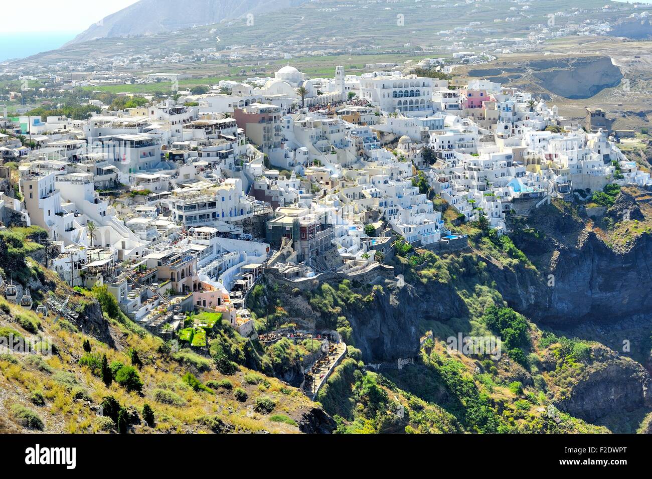 La capitale Fira sur l'île de Santorini Grèce Banque D'Images