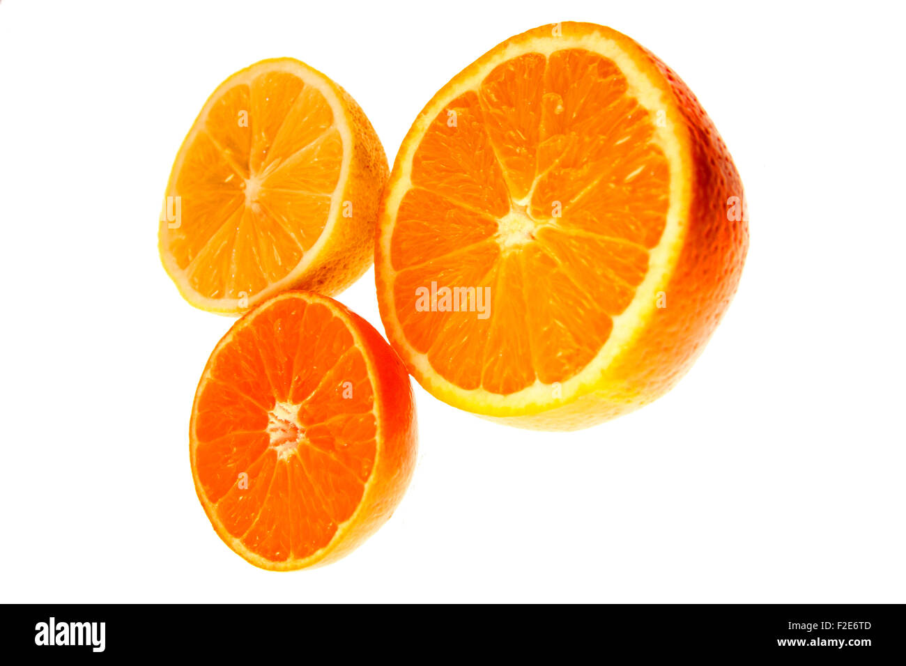 Suedfruechte : Zitrone, mandarine, clémentine, Orange - Symbolbild Nahrungsmittel. Banque D'Images