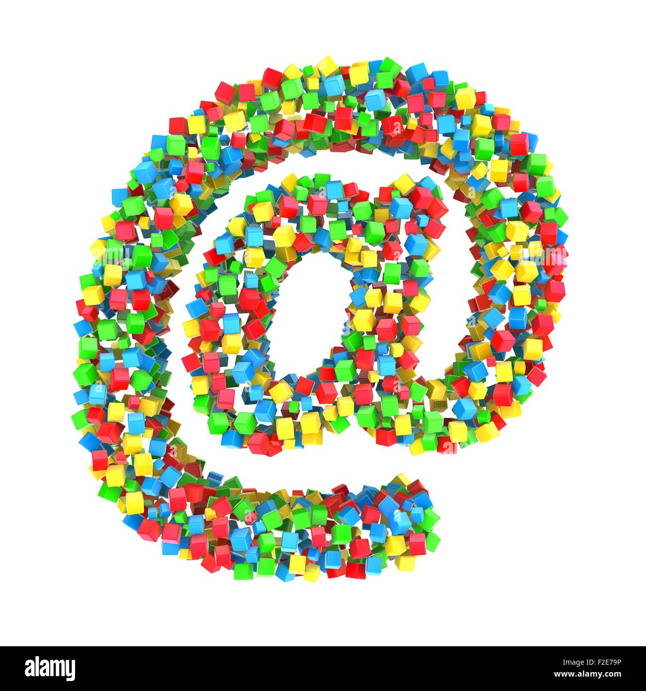 Email Sign de cubes colorés Banque D'Images