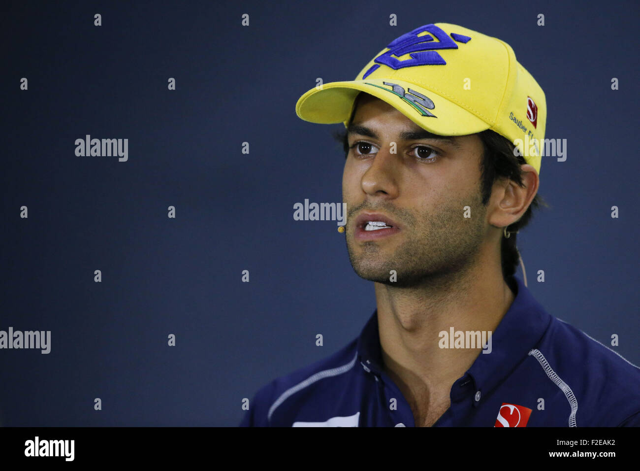 Singapour. 17 Sep, 2015. FELIPE NASR du Brésil et Sauber F1 Team parle lors de la conférence de presse de la Formule 1 2015 Grand Prix de Singapour à Marina Bay Street Circuit, à Singapour. Credit : James/Gasperotti ZUMA Wire/Alamy Live News Banque D'Images