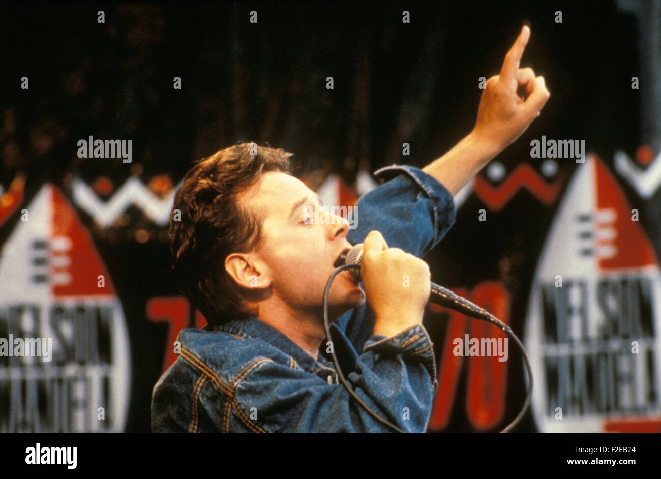 JIM KERR, chanteur de rock écossais à la Nelson Mandela concert à Hyde Park, Londres, 27 juin 2008. Banque D'Images