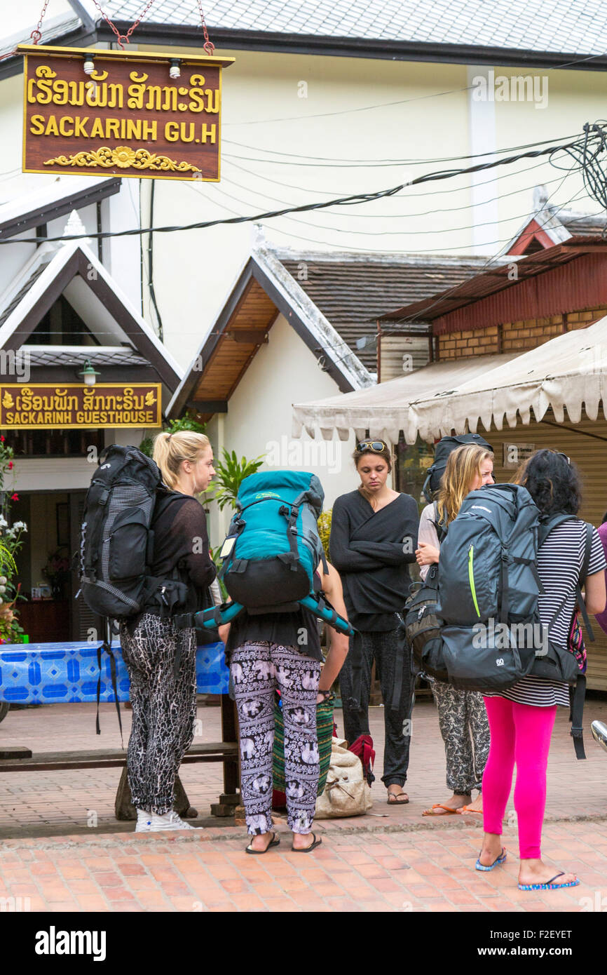 Au Backpackers guesthouse à Luang Prabang, Laos Banque D'Images