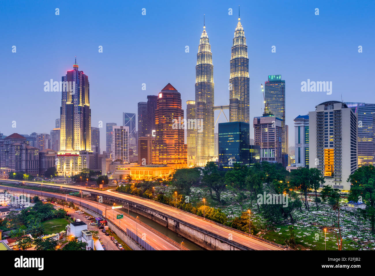 Kuala Lumpur, Malaisie sur les toits de la ville. Banque D'Images