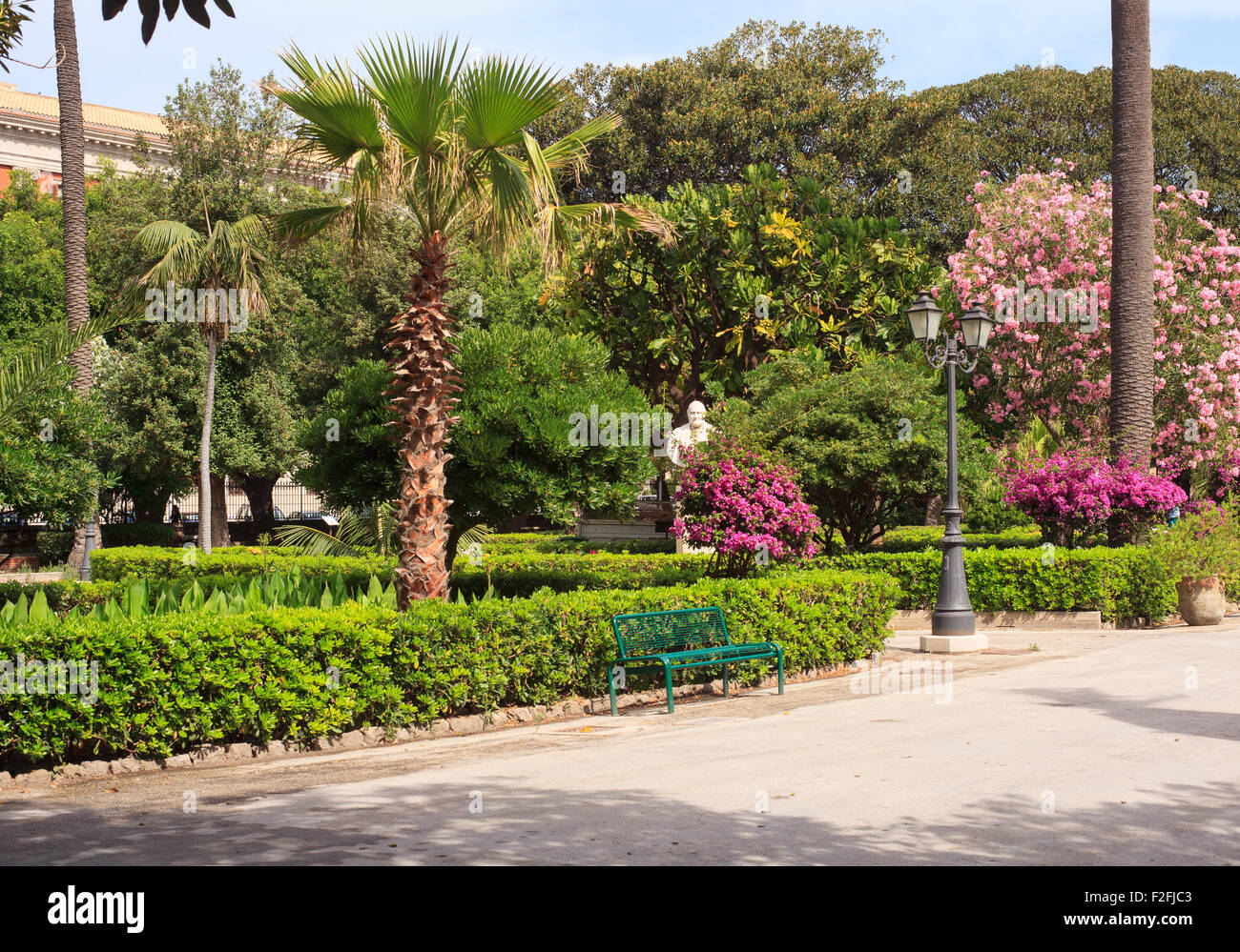 Intérieur de la Villa Margherita, parc à Trapani Banque D'Images