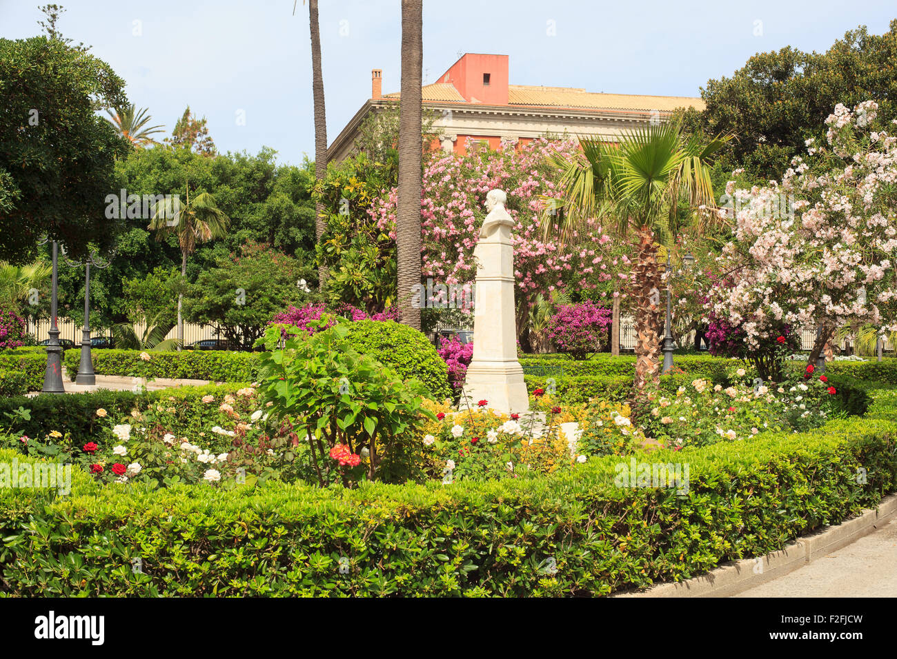 Intérieur de la Villa Margherita, parc à Trapani Banque D'Images