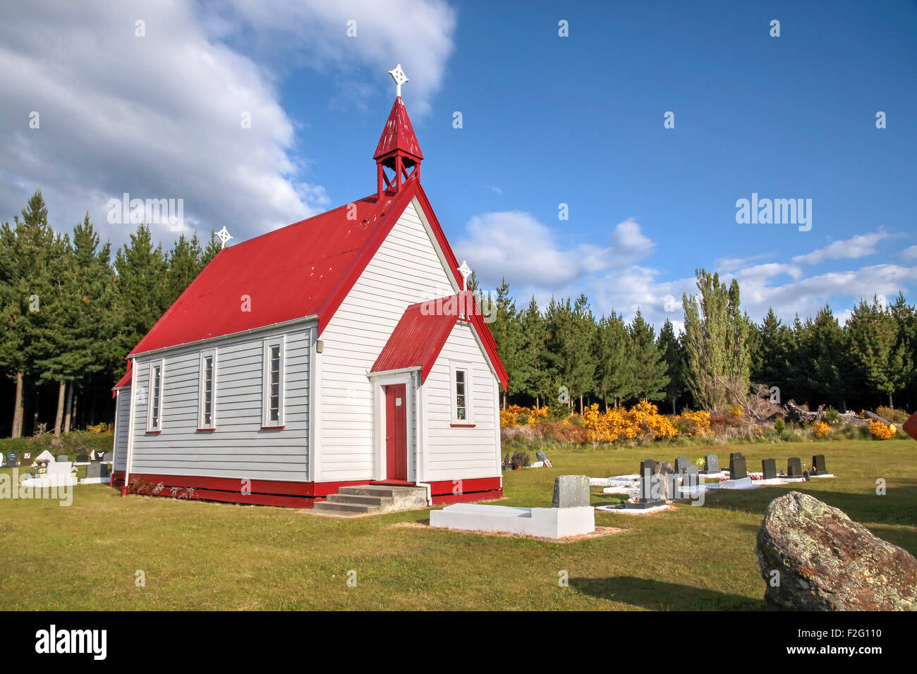 Petite chapelle dans Waitetoko au lac Taupo, Nord de l'Islande, Nouvelle-Zélande Banque D'Images