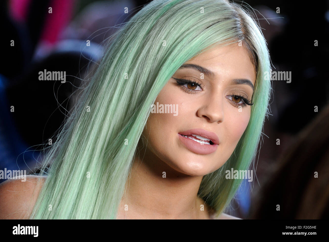 Kylie Jenner assiste à l'inauguration de l'usine de sucre à la Brasserie Américaine Washington Street le 16 septembre 2015 à New York City Banque D'Images